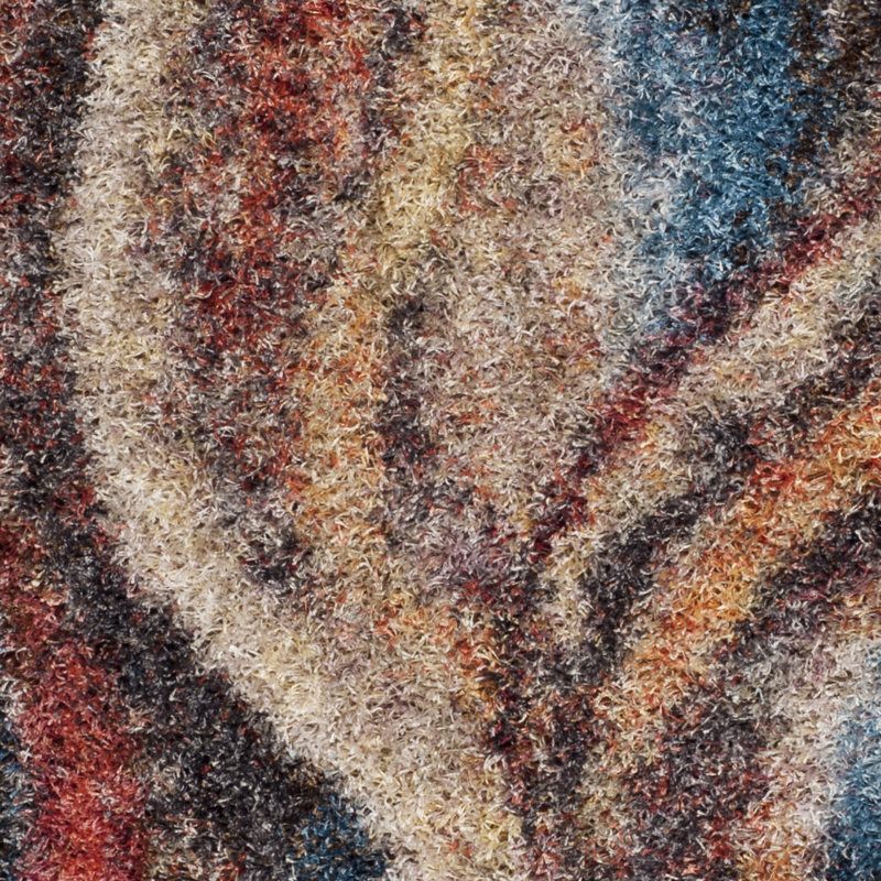 Ebern Designs Delma Performance Rust/Blue/Beige Rug & Reviews Wayfair